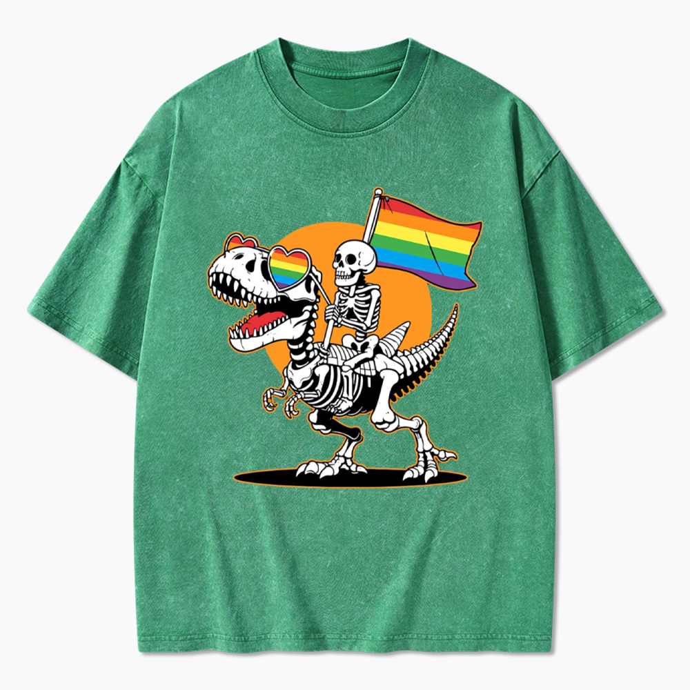 LGBT Skeleton Washed T-Shirt