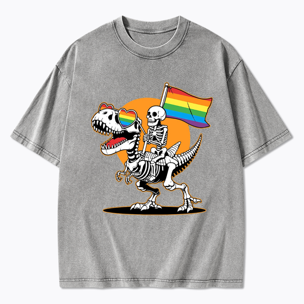 LGBT Skeleton Washed T-Shirt