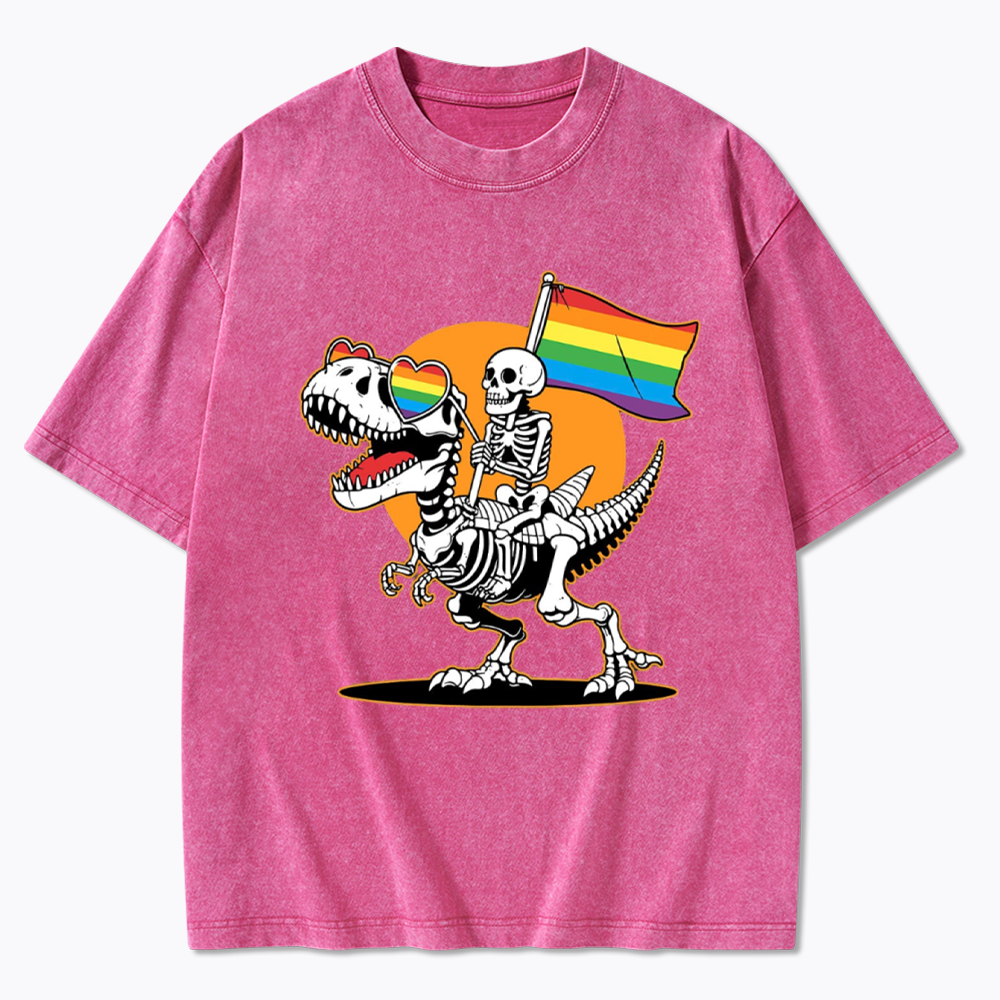 LGBT Skeleton Washed T-Shirt