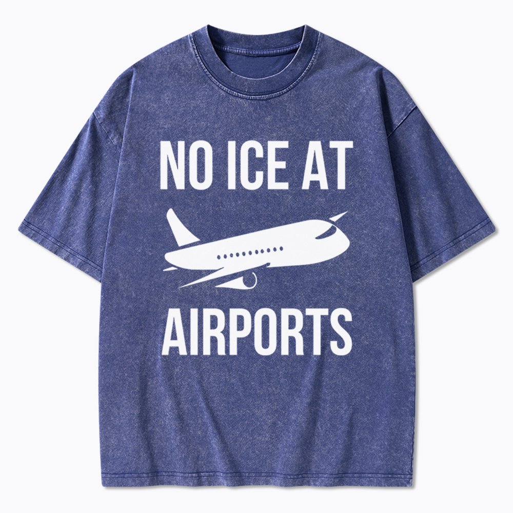 No ICE at Airports Washed T-Shirt