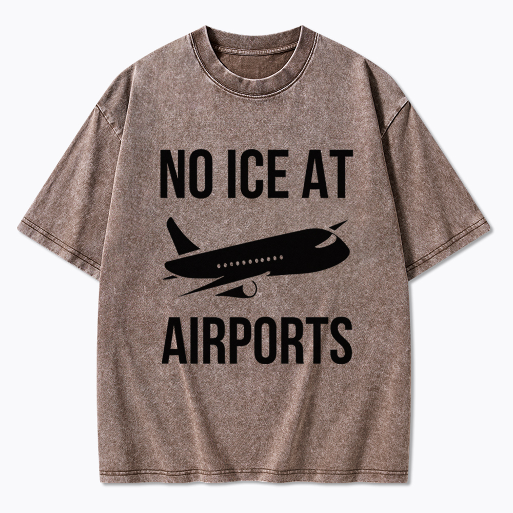 No ICE at Airports Washed T-Shirt