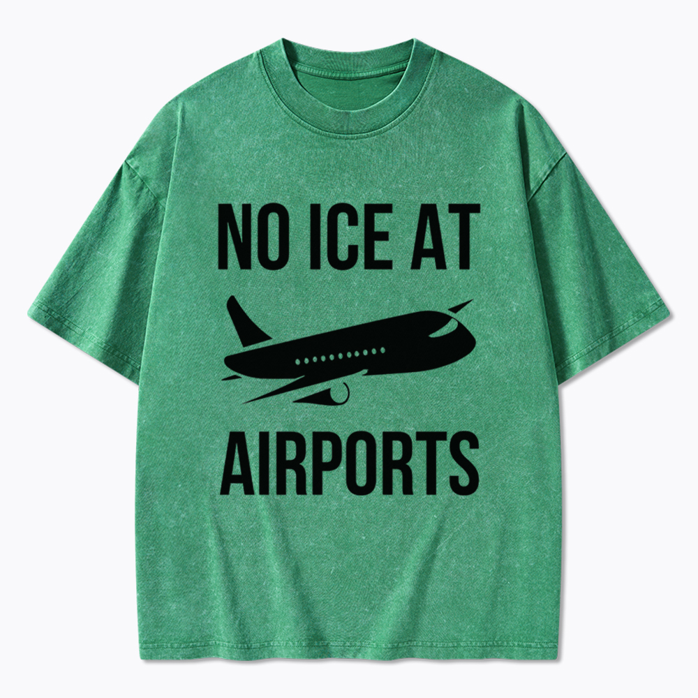 No ICE at Airports Washed T-Shirt