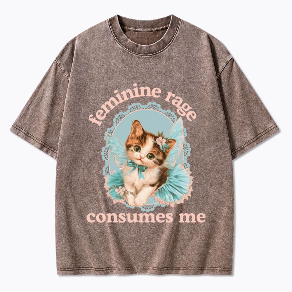Feminine Rage Consumes Me Washed T-Shirt