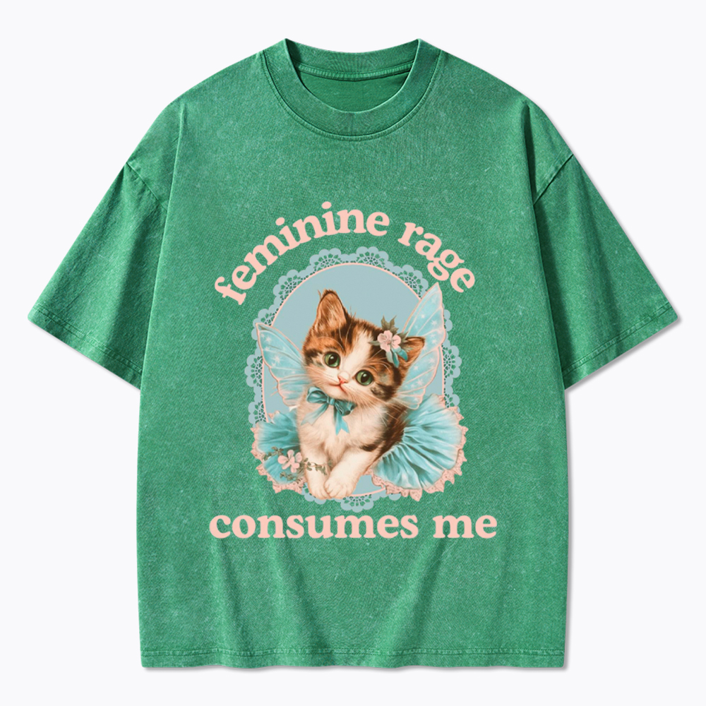 Feminine Rage Consumes Me Washed T-Shirt