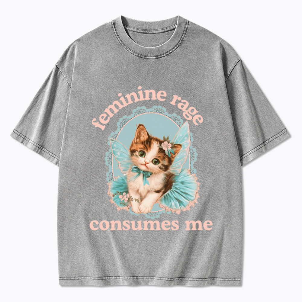 Feminine Rage Consumes Me Washed T-Shirt
