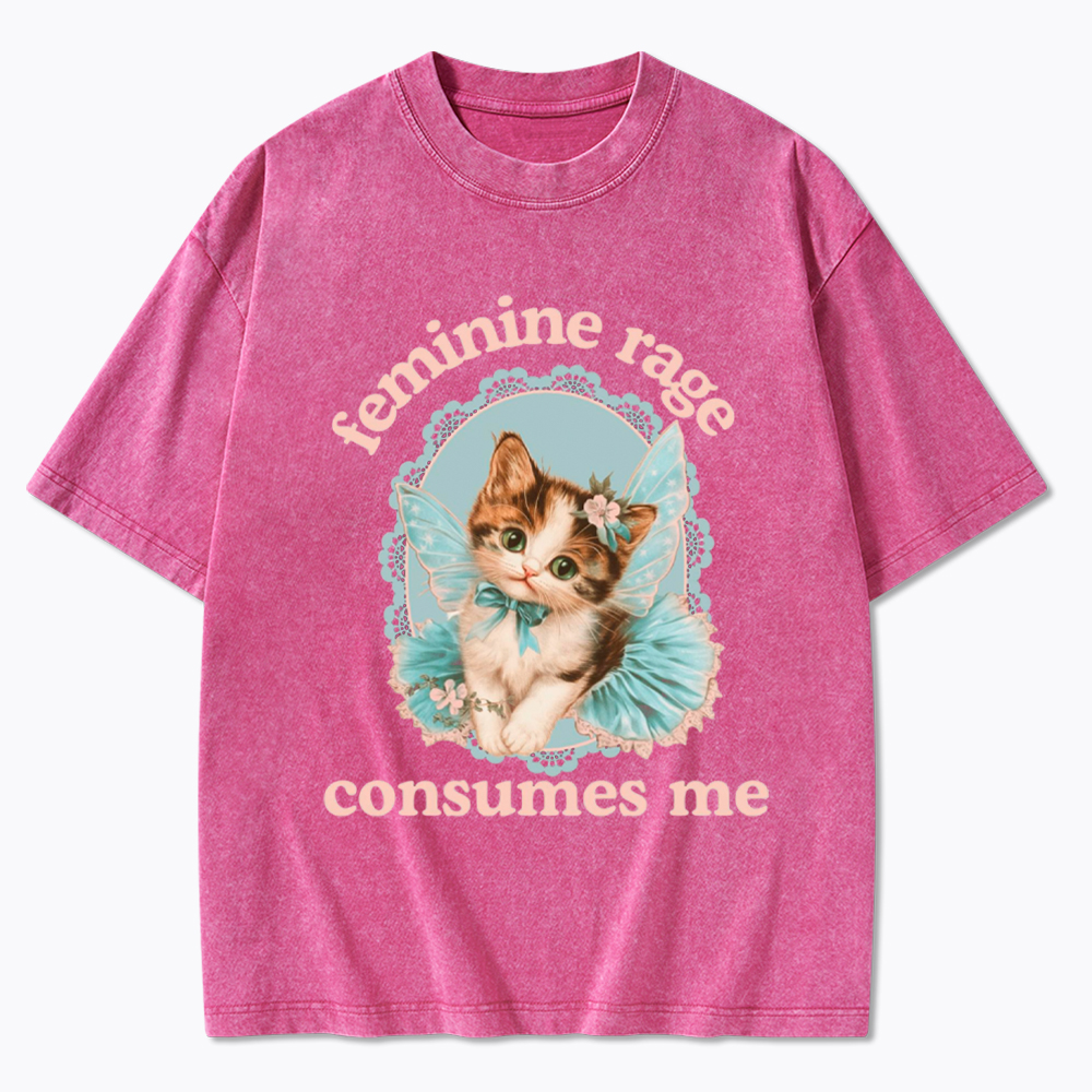 Feminine Rage Consumes Me Washed T-Shirt