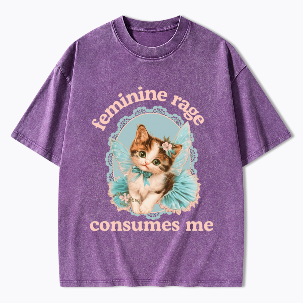 Feminine Rage Consumes Me Washed T-Shirt