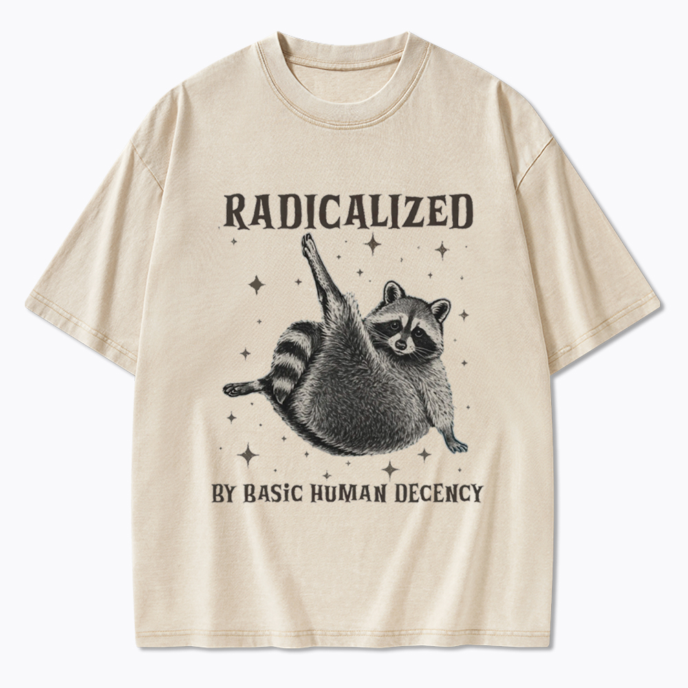 Radicalized By Basic Human Decency Washed T-Shirt