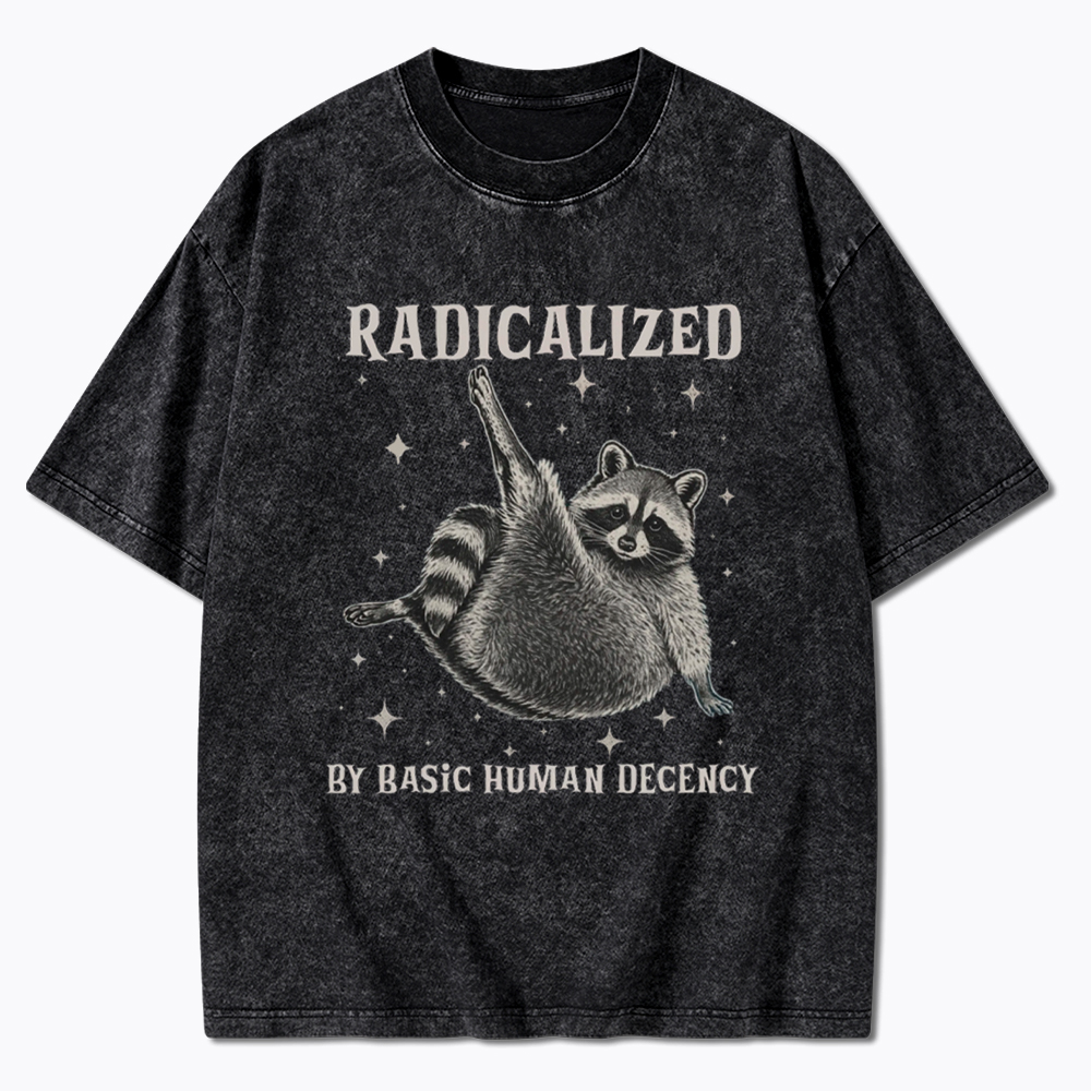 Radicalized By Basic Human Decency Washed T-Shirt