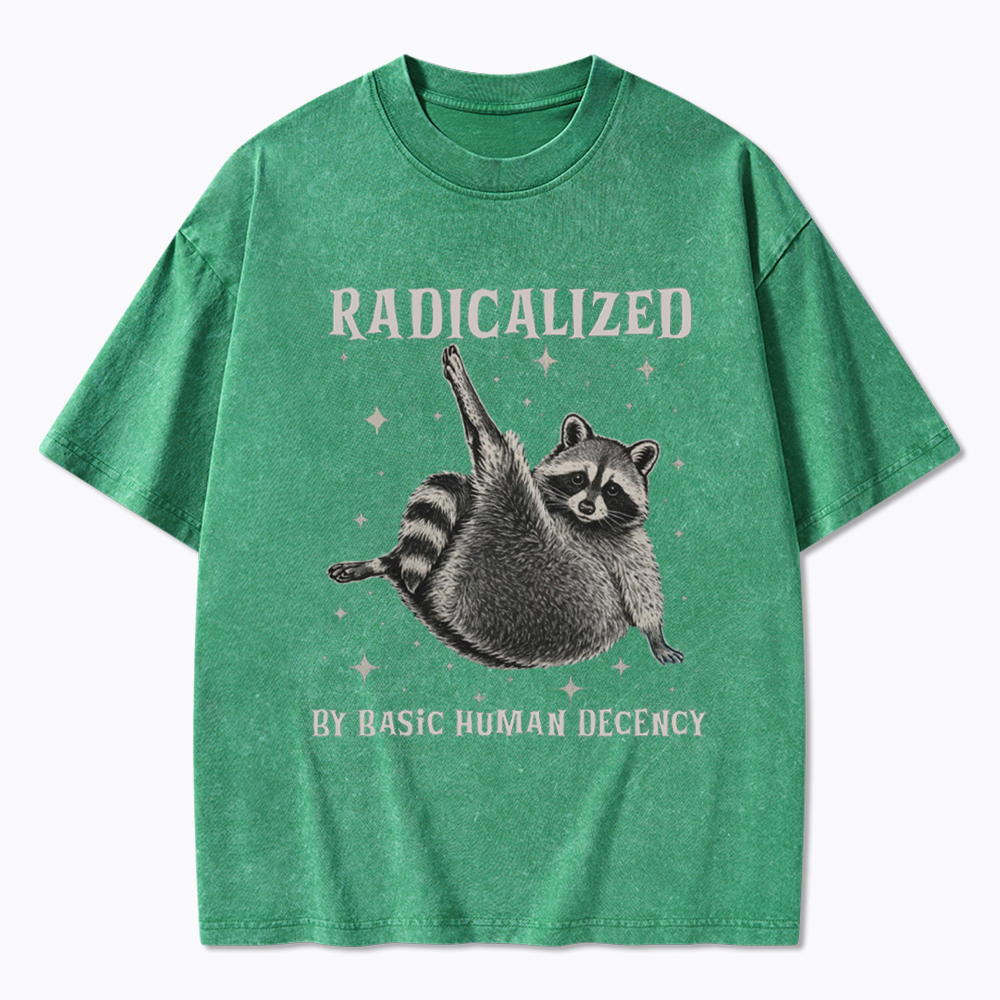 Radicalized By Basic Human Decency Washed T-Shirt