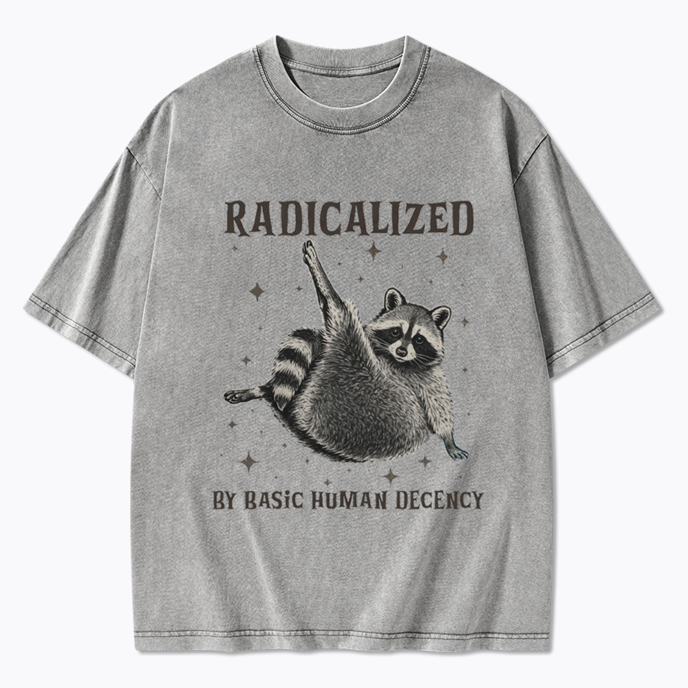 Radicalized By Basic Human Decency Washed T-Shirt