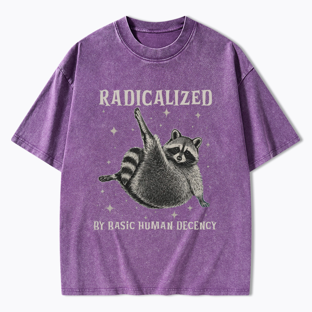 Radicalized By Basic Human Decency Washed T-Shirt