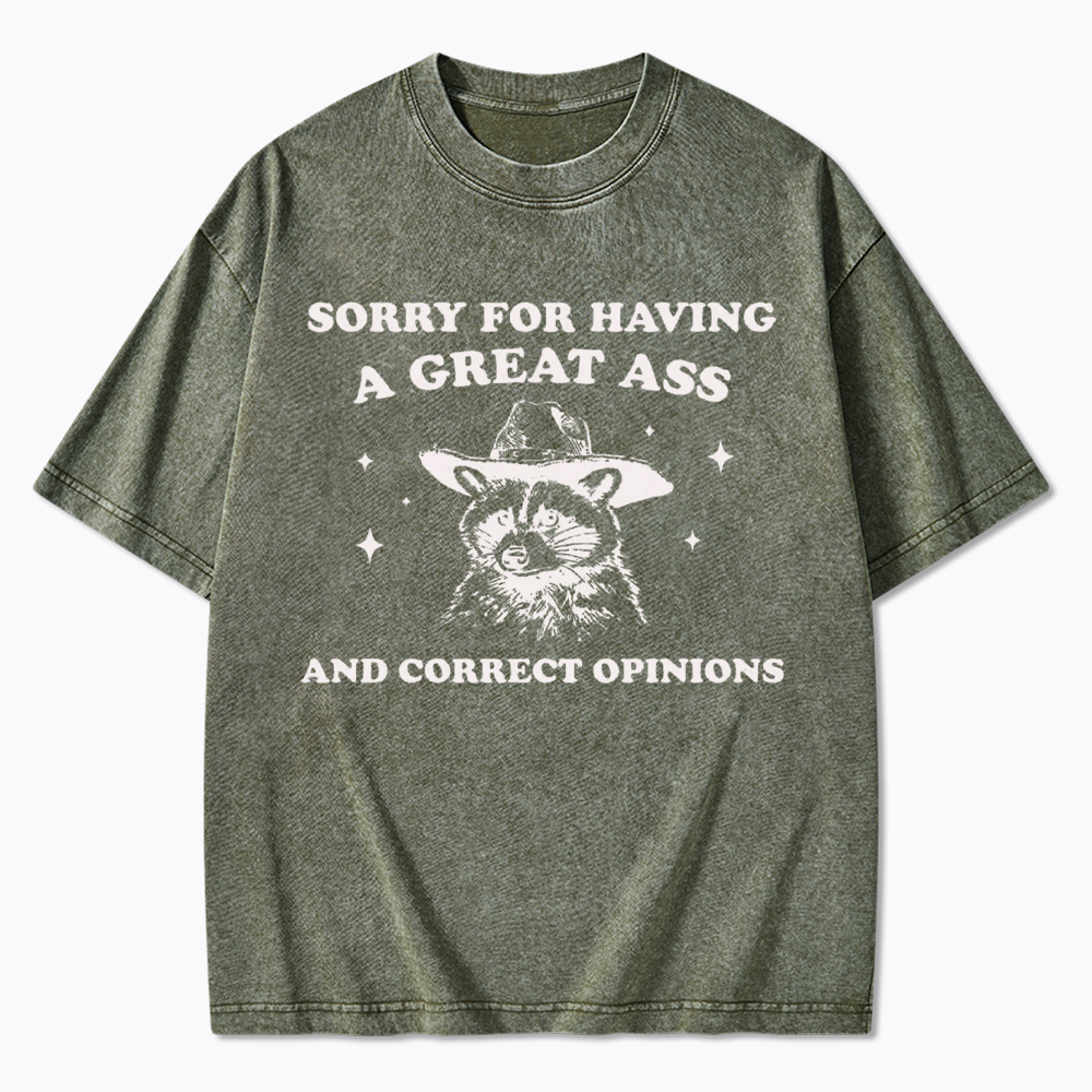 Sorry For Having A Great Ass and Correct Opinions Washed T-Shirt