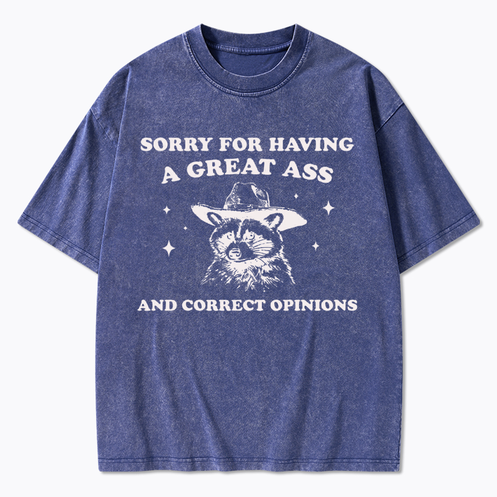 Sorry For Having A Great Ass and Correct Opinions Washed T-Shirt