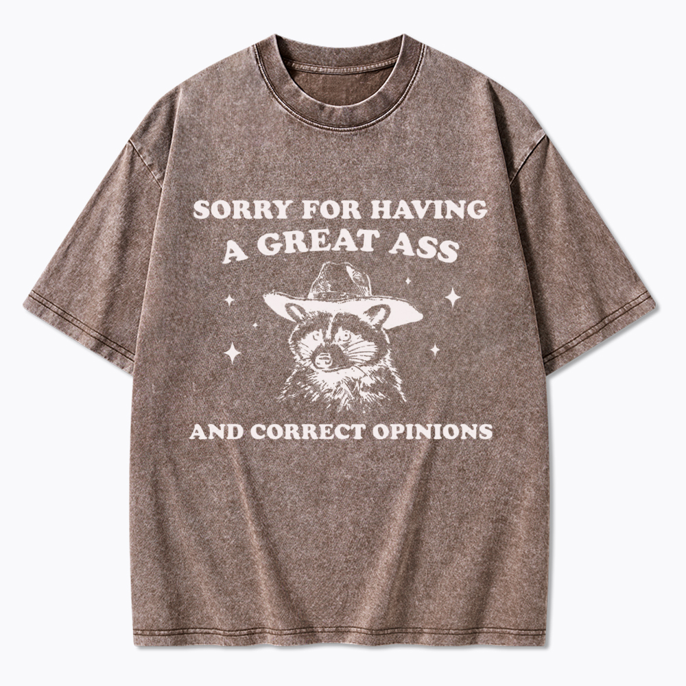 Sorry For Having A Great Ass and Correct Opinions Washed T-Shirt