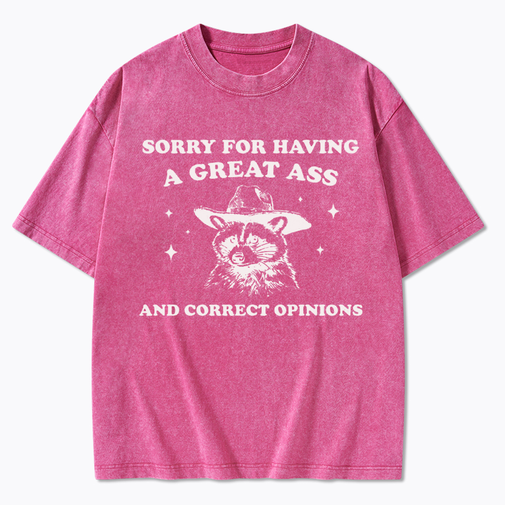 Sorry For Having A Great Ass and Correct Opinions Washed T-Shirt