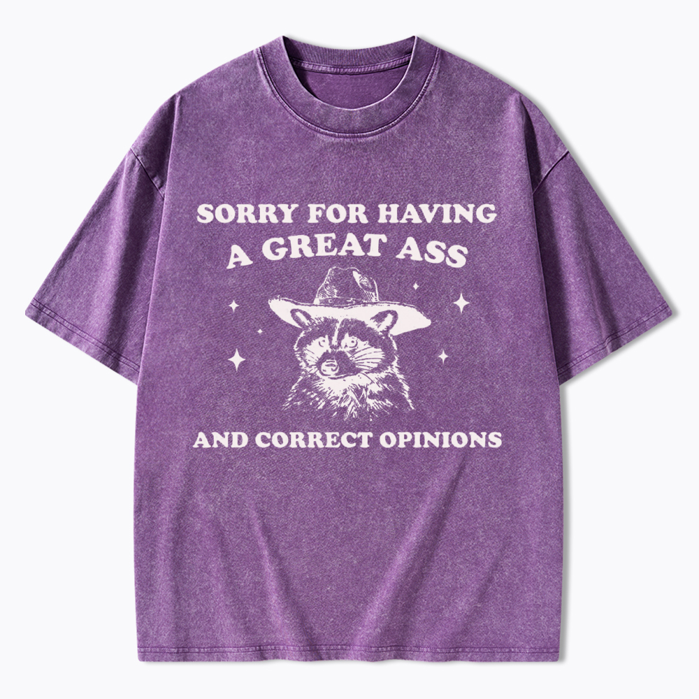 Sorry For Having A Great Ass and Correct Opinions Washed T-Shirt