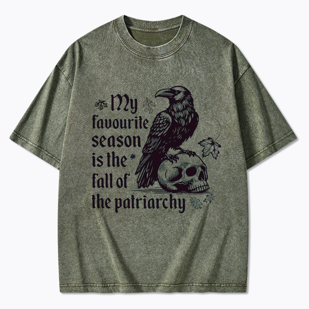 Fall of Patriarchy Skull Feminist Washed T-Shirt