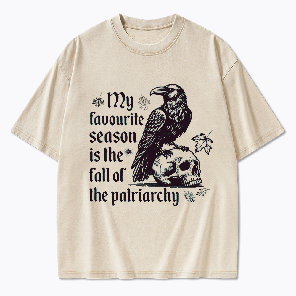 Fall of Patriarchy Skull Feminist Washed T-Shirt