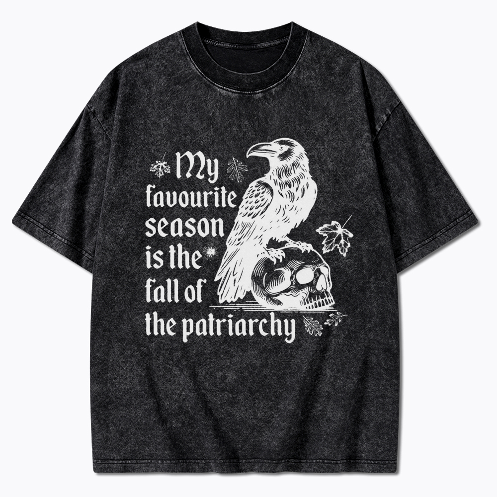 Fall of Patriarchy Skull Feminist Washed T-Shirt