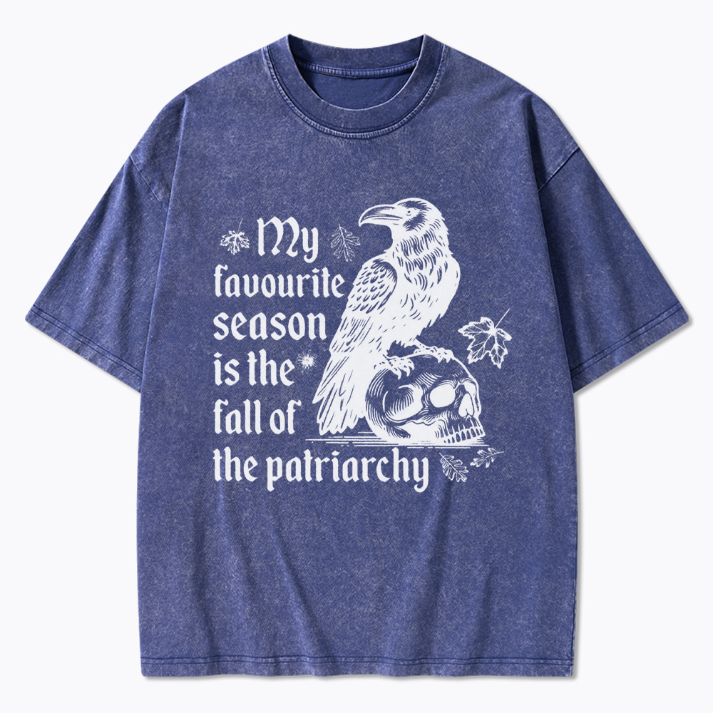 Fall of Patriarchy Skull Feminist Washed T-Shirt