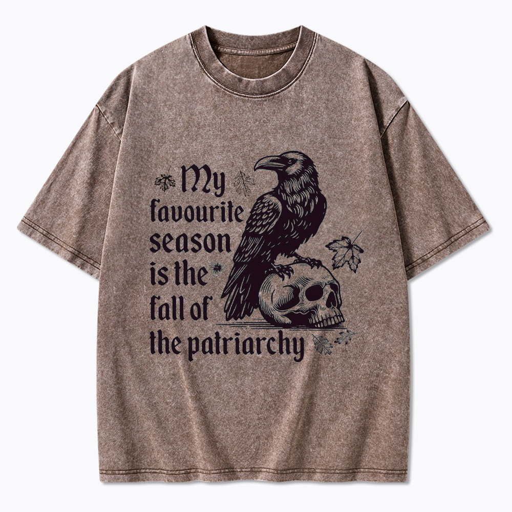 Fall of Patriarchy Skull Feminist Washed T-Shirt