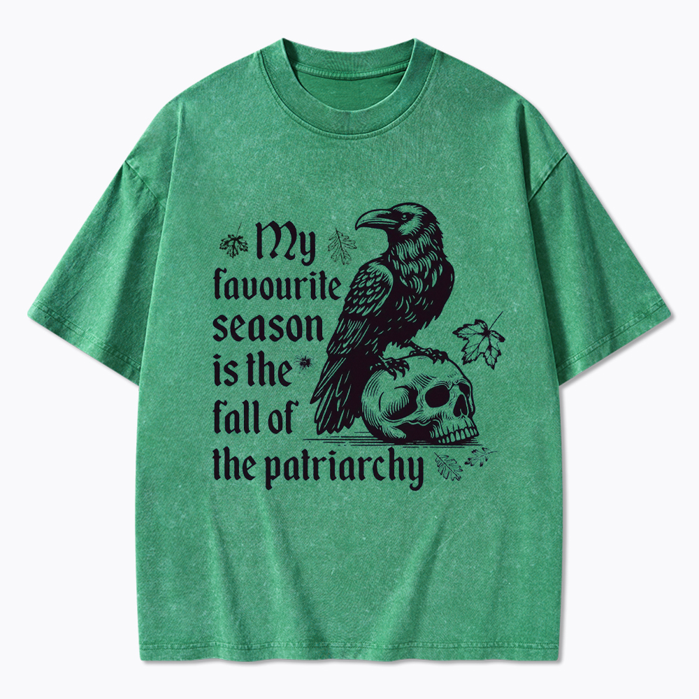 Fall of Patriarchy Skull Feminist Washed T-Shirt