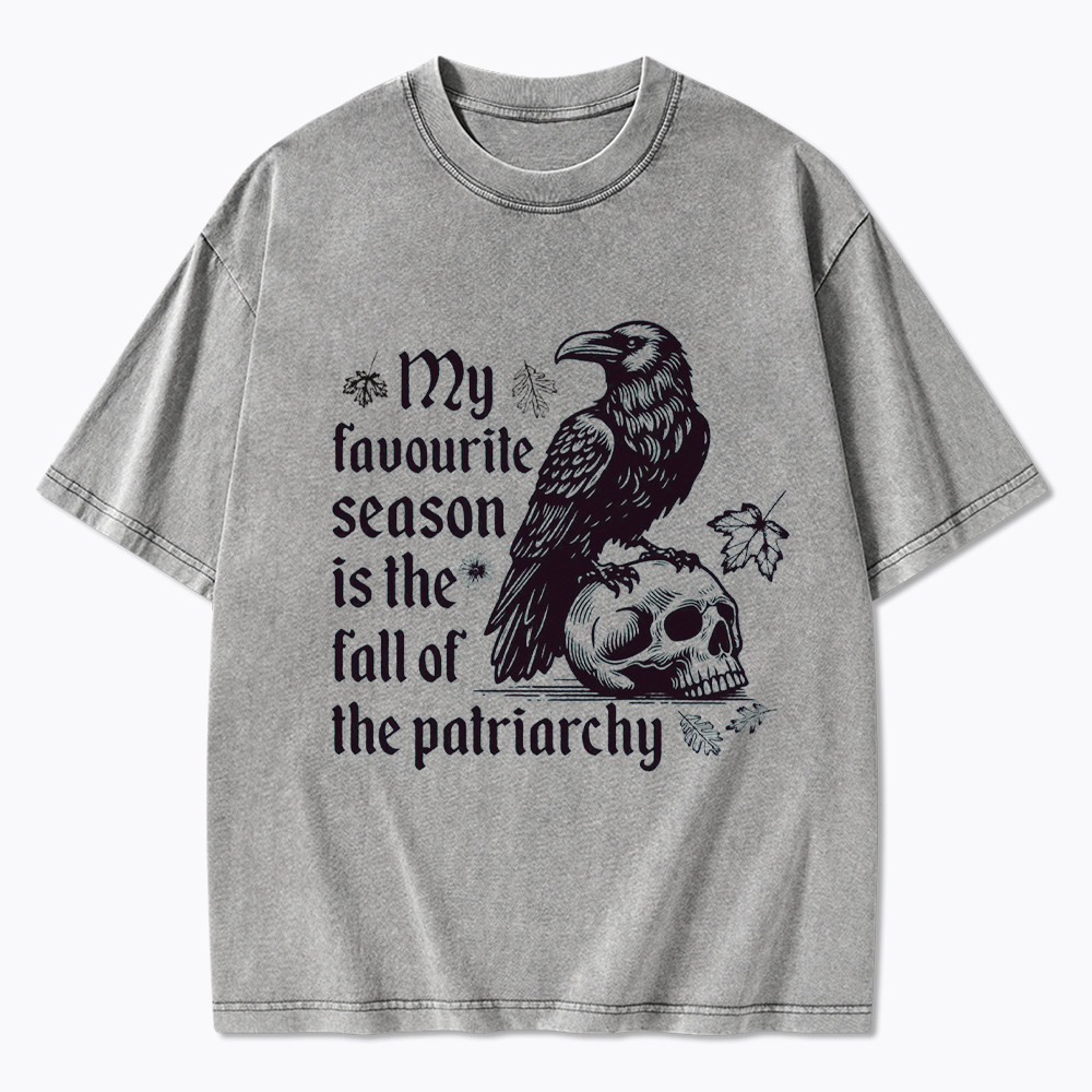 Fall of Patriarchy Skull Feminist Washed T-Shirt