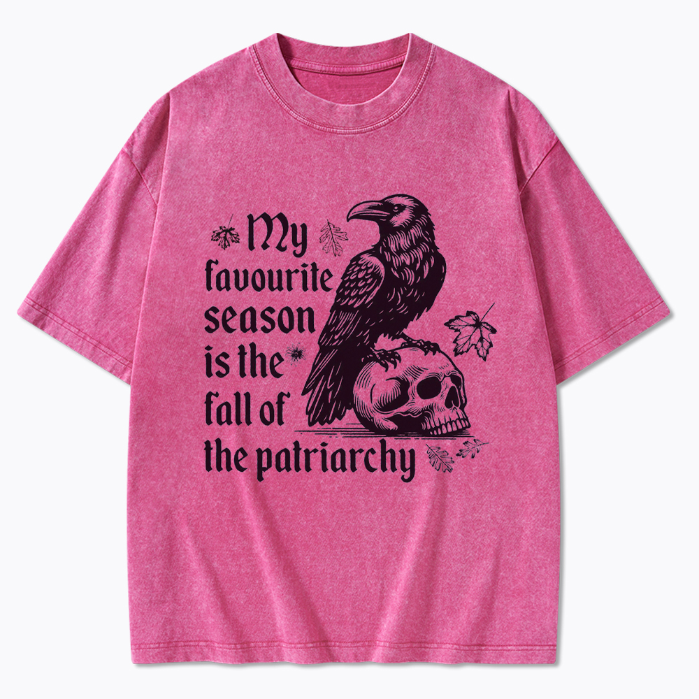 Fall of Patriarchy Skull Feminist Washed T-Shirt