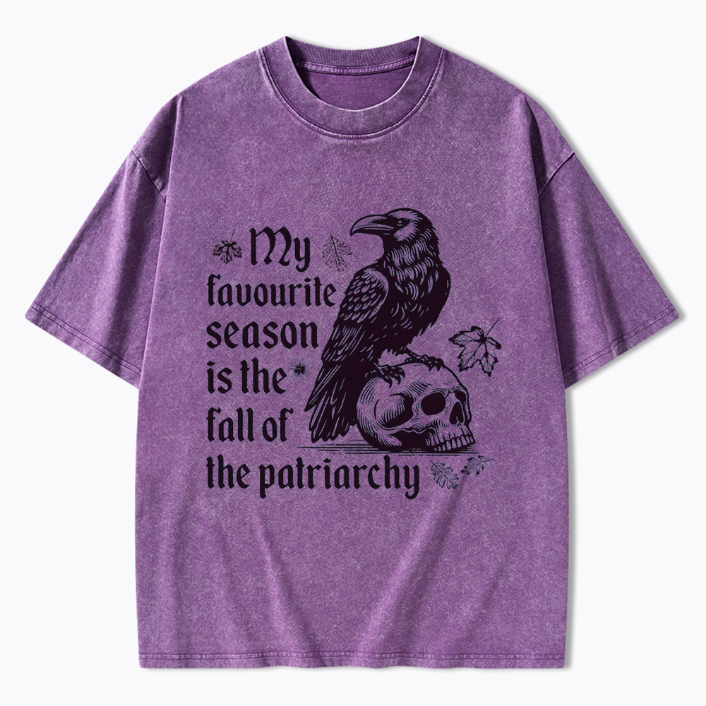 Fall of Patriarchy Skull Feminist Washed T-Shirt