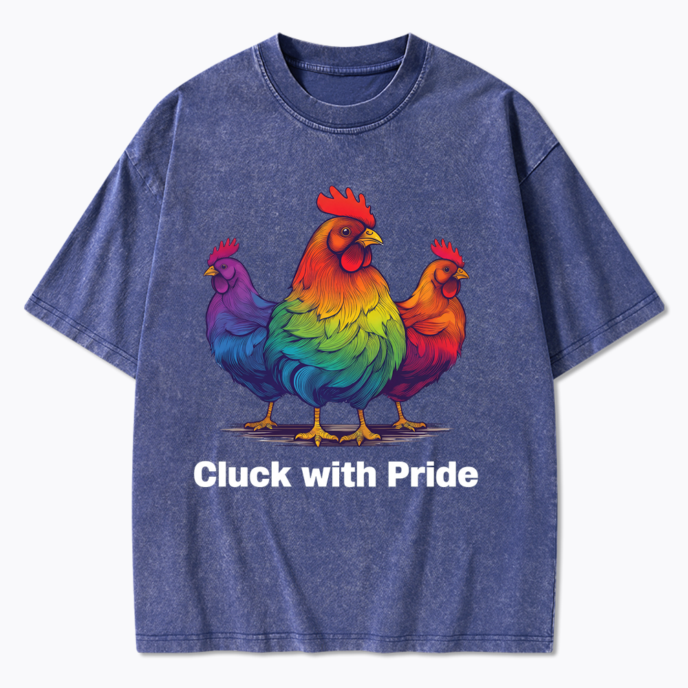 Rainbow Chicken LGBTQ Pride Washed T-Shirt