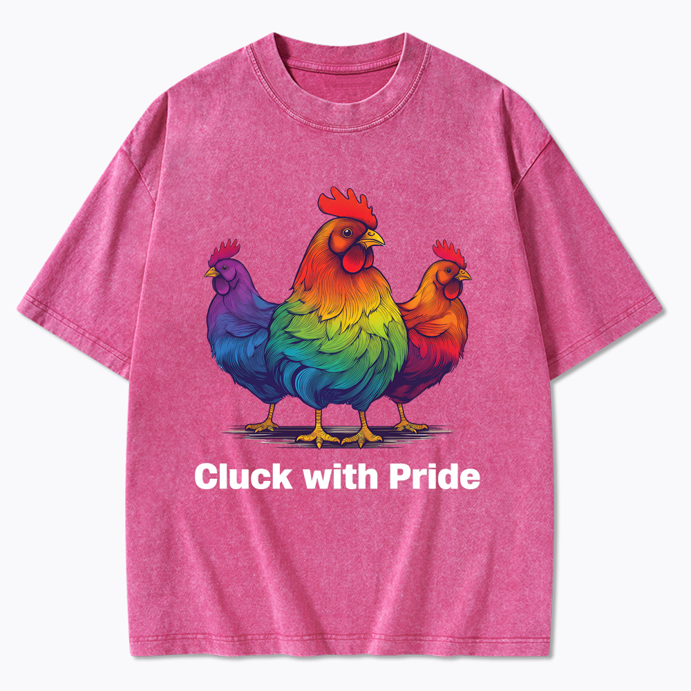 Rainbow Chicken LGBTQ Pride Washed T-Shirt