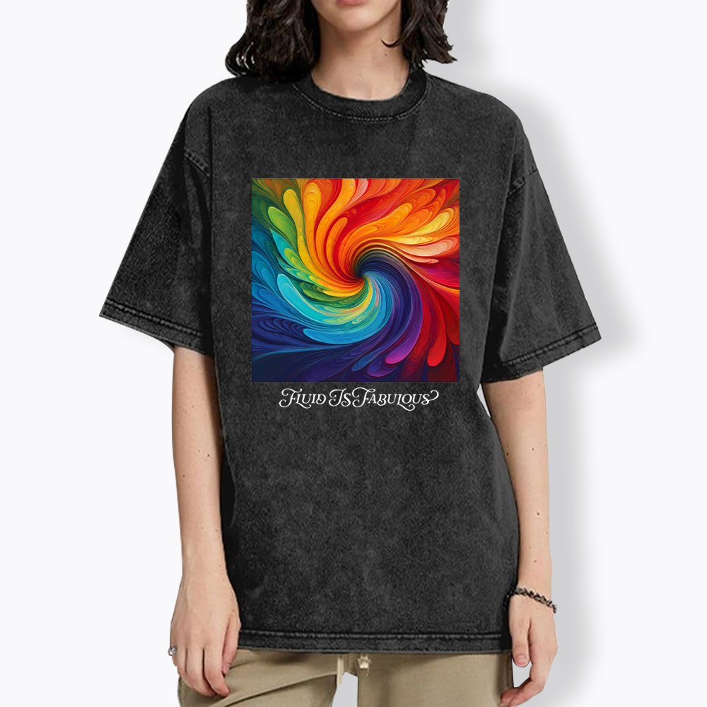 Rainbow Swirl Pride Washed T-Shirt