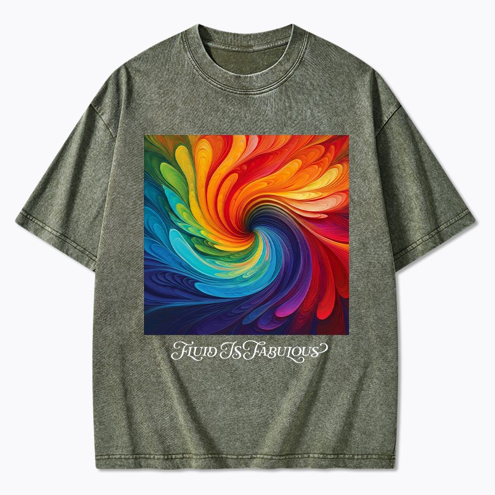 Rainbow Swirl Pride Washed T-Shirt