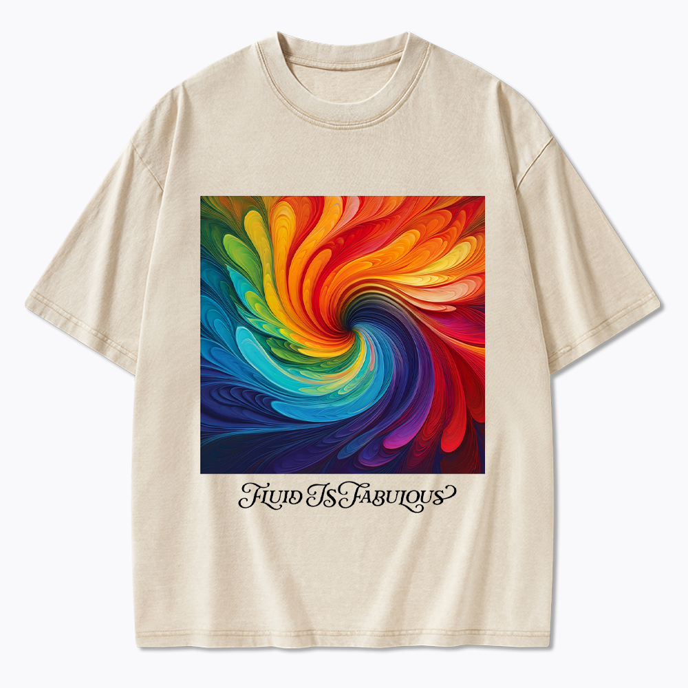 Rainbow Swirl Pride Washed T-Shirt
