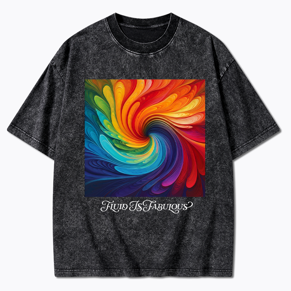 Rainbow Swirl Pride Washed T-Shirt
