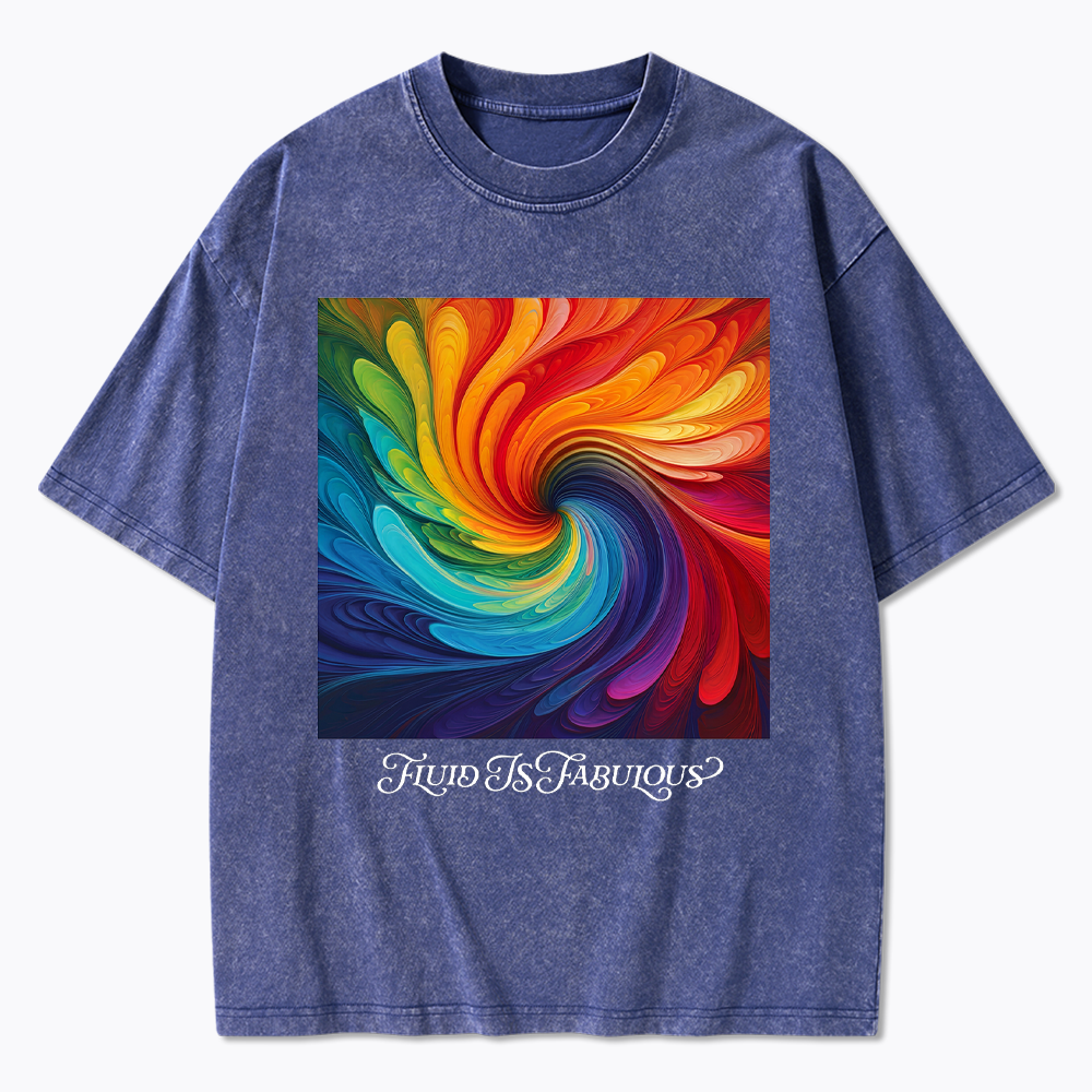 Rainbow Swirl Pride Washed T-Shirt