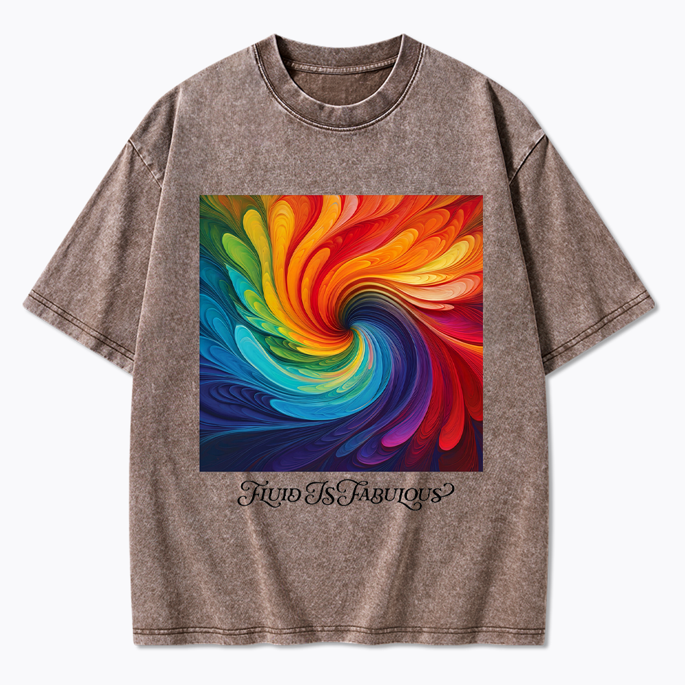 Rainbow Swirl Pride Washed T-Shirt