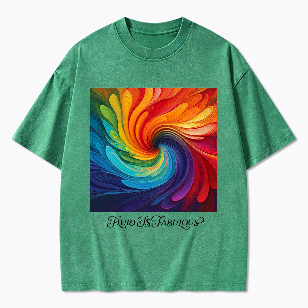 Rainbow Swirl Pride Washed T-Shirt