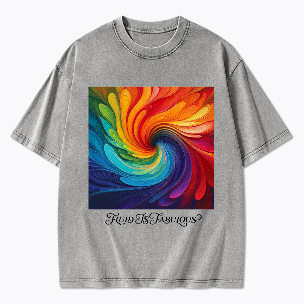 Rainbow Swirl Pride Washed T-Shirt