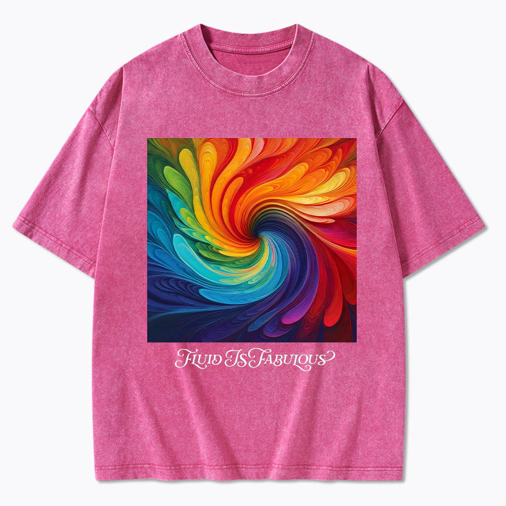 Rainbow Swirl Pride Washed T-Shirt