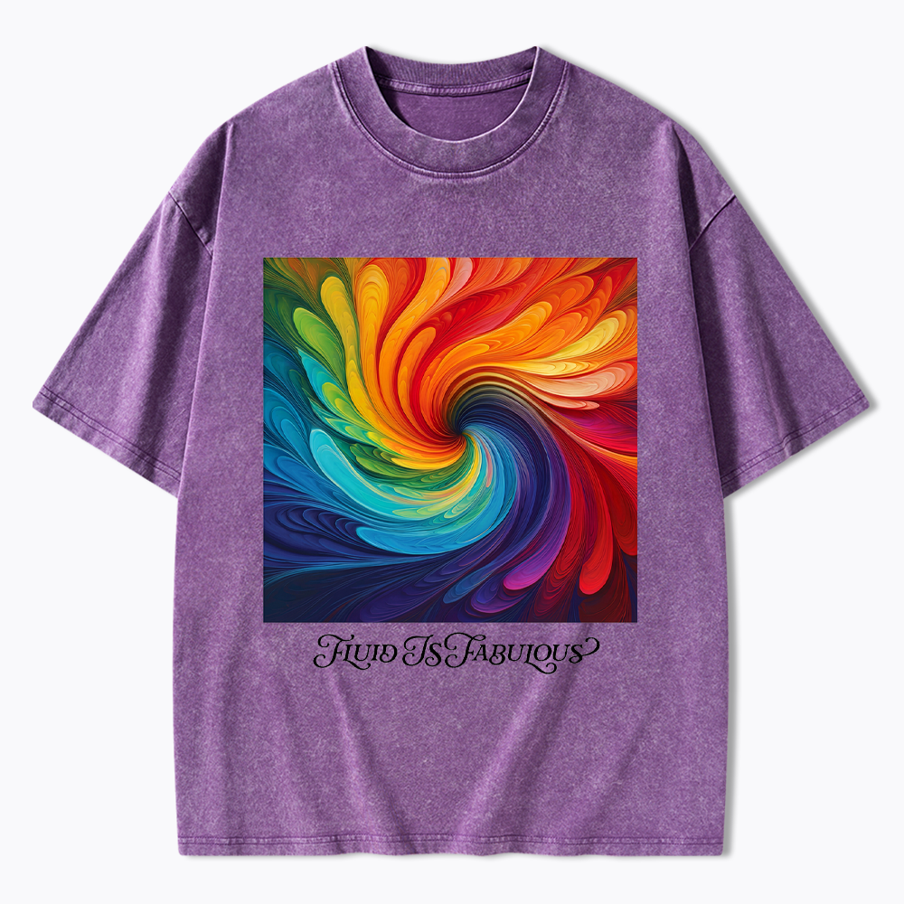 Rainbow Swirl Pride Washed T-Shirt