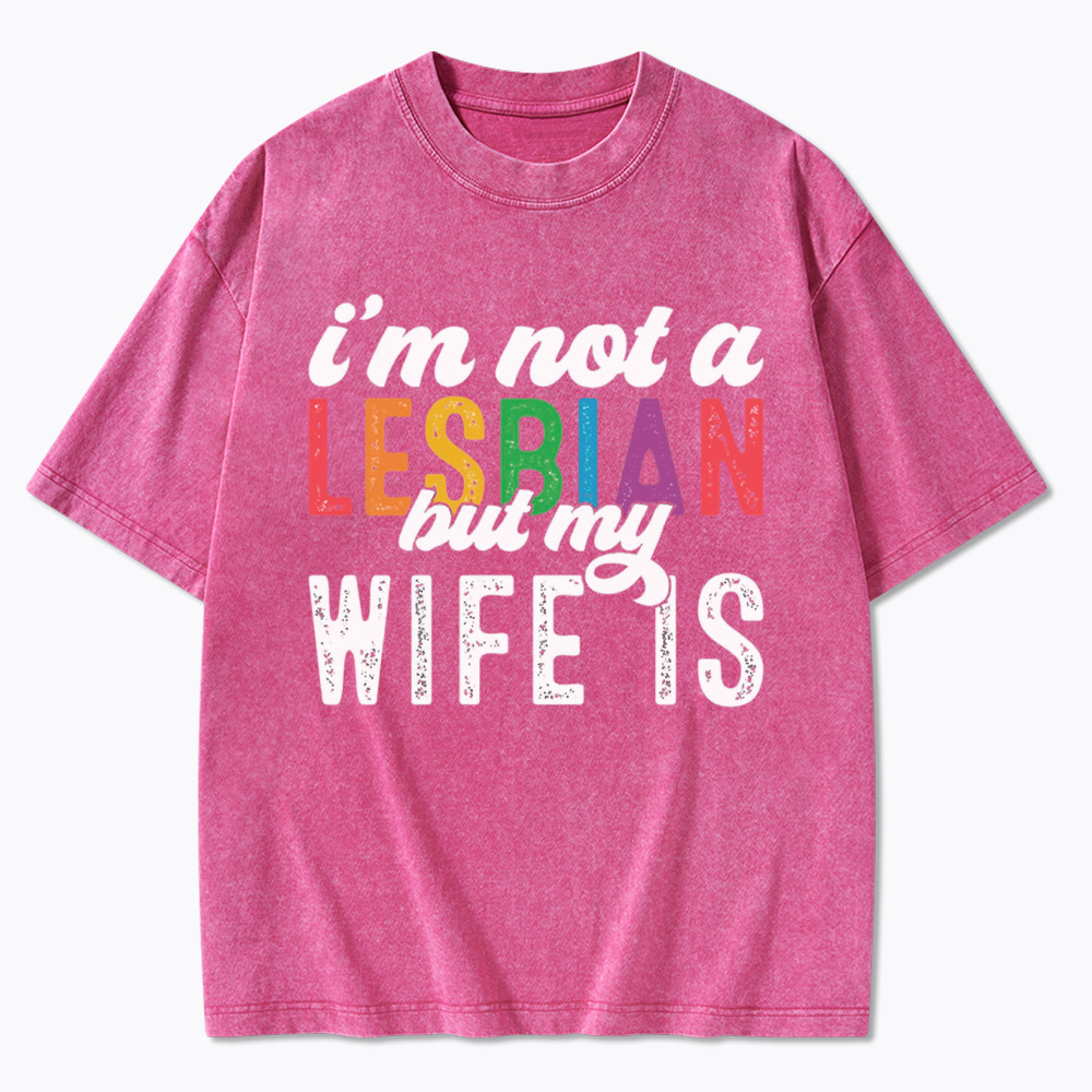 I'm Not A Lesbian But My Girlfriend Is Washed T-Shirt