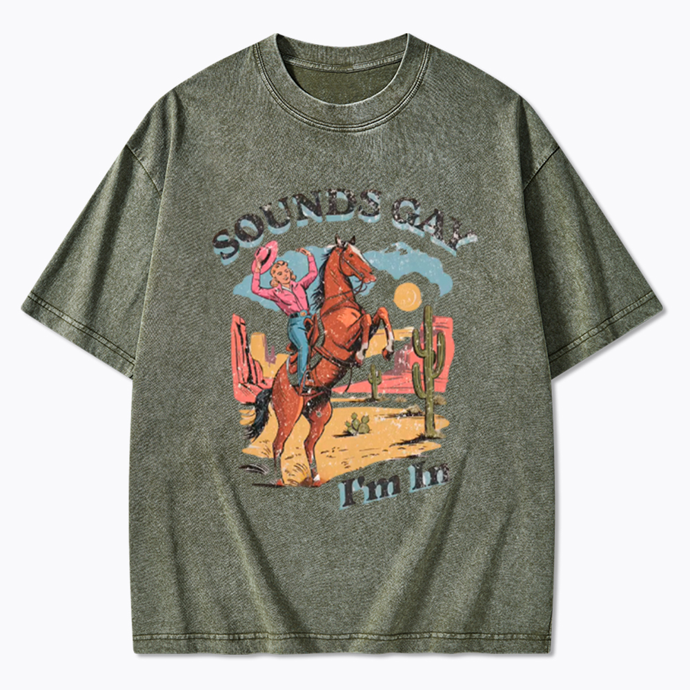 SOUNDS GAY Im In Washed T-Shirt