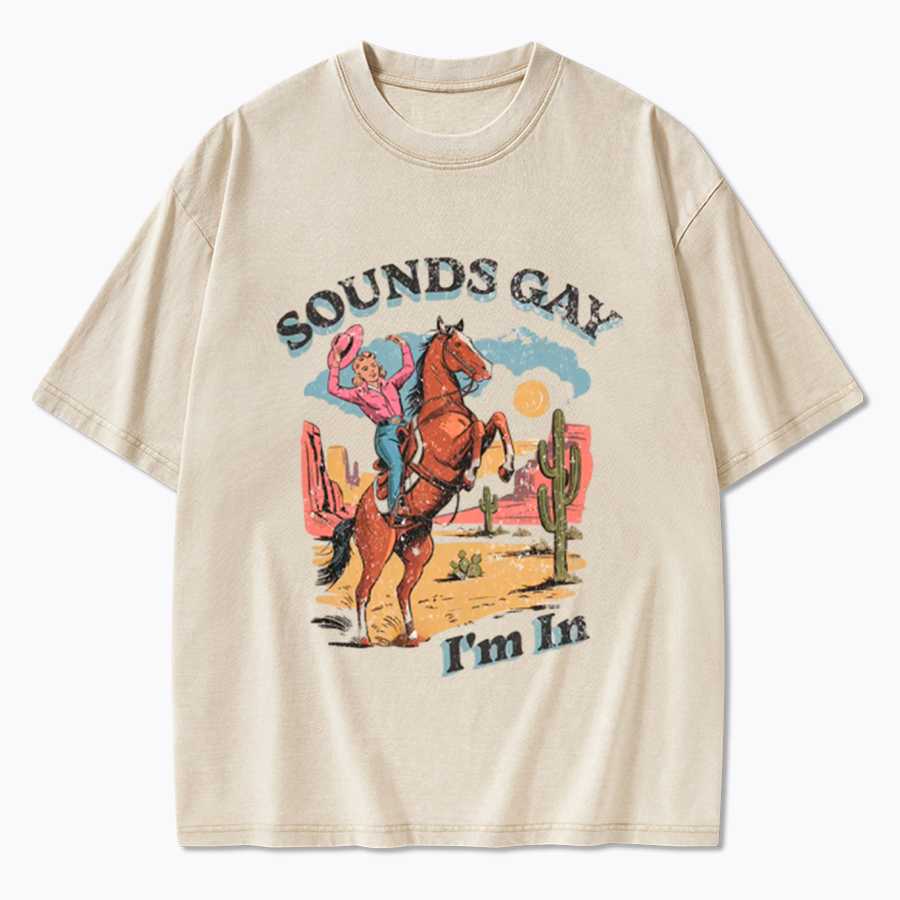 SOUNDS GAY Im In Washed T-Shirt
