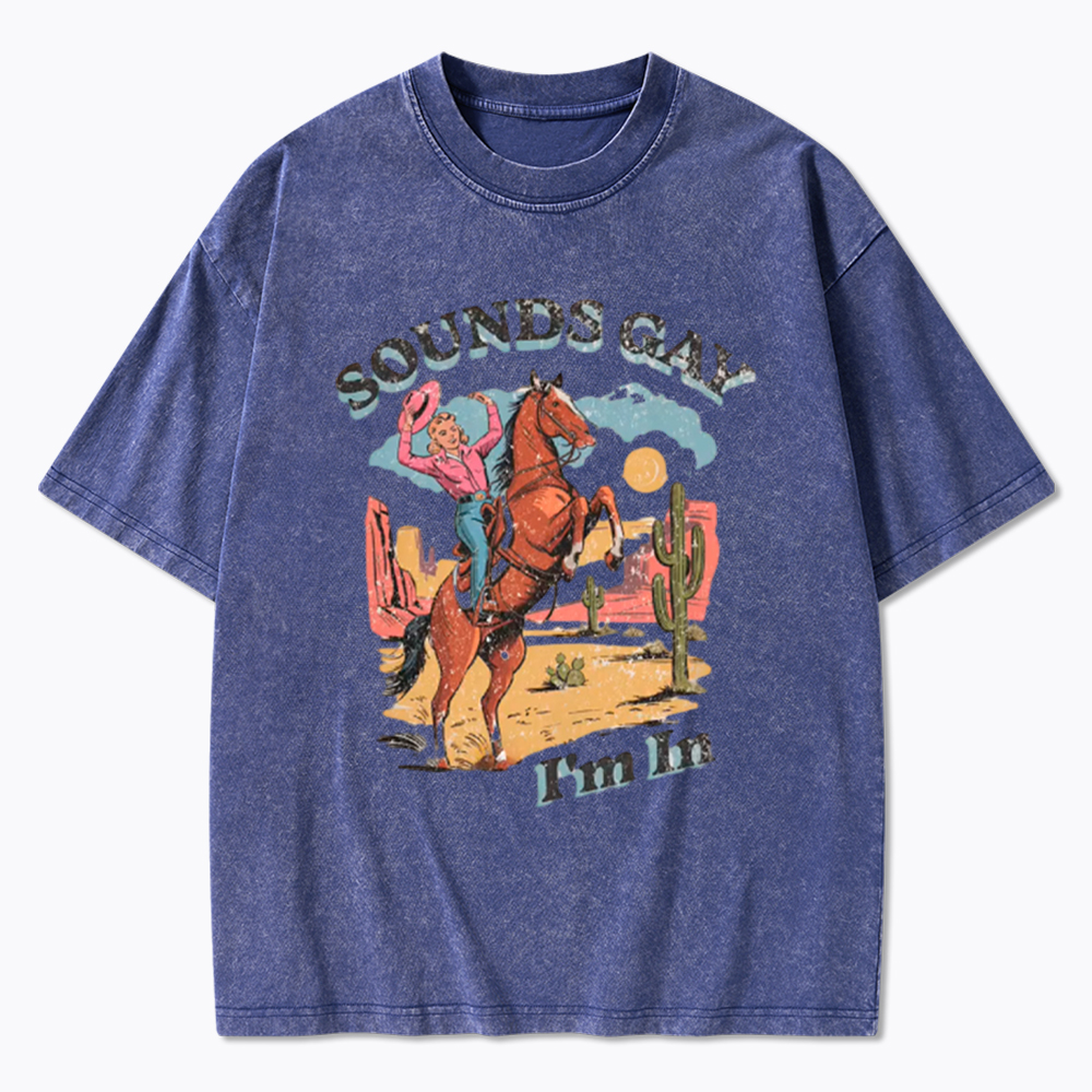 SOUNDS GAY Im In Washed T-Shirt