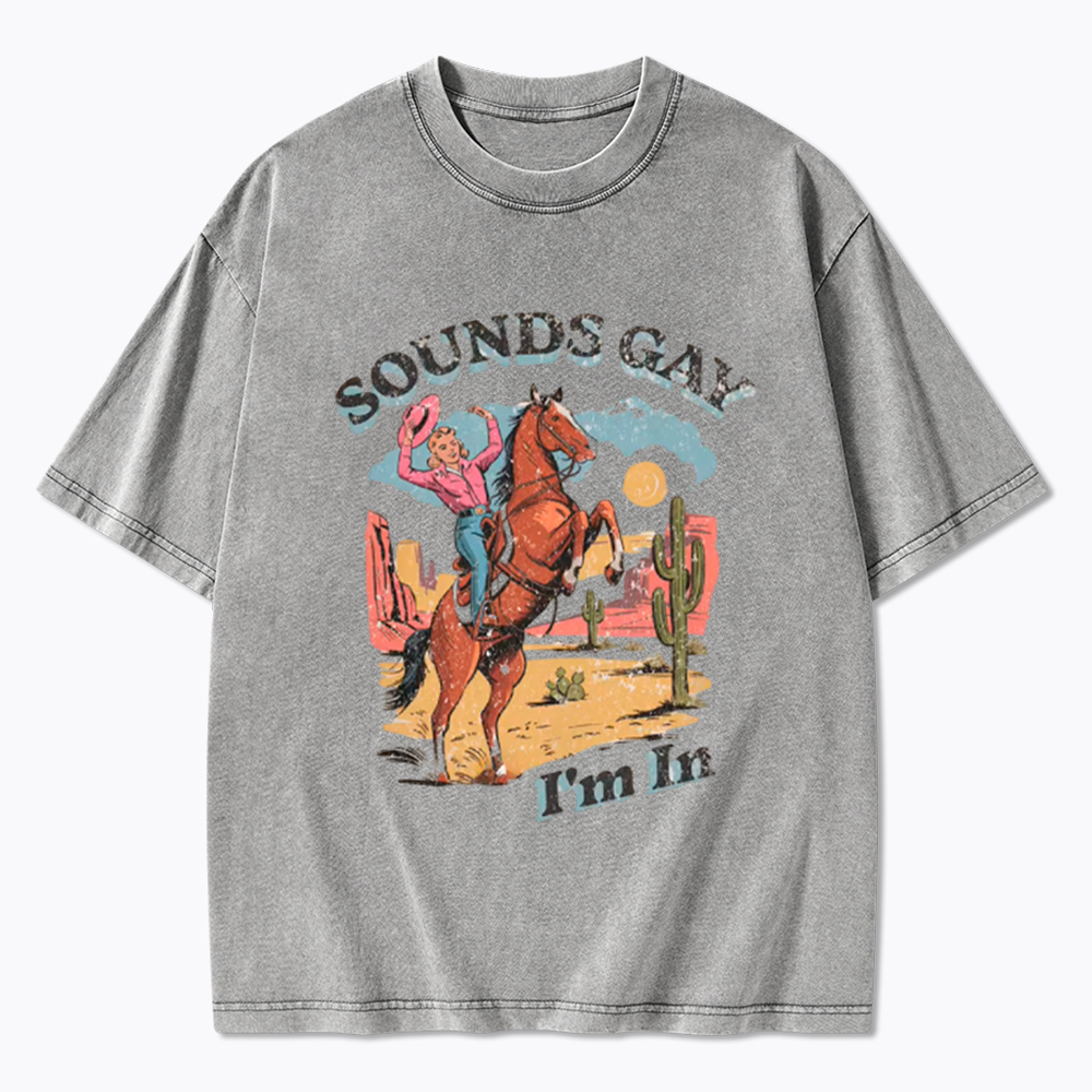 SOUNDS GAY Im In Washed T-Shirt