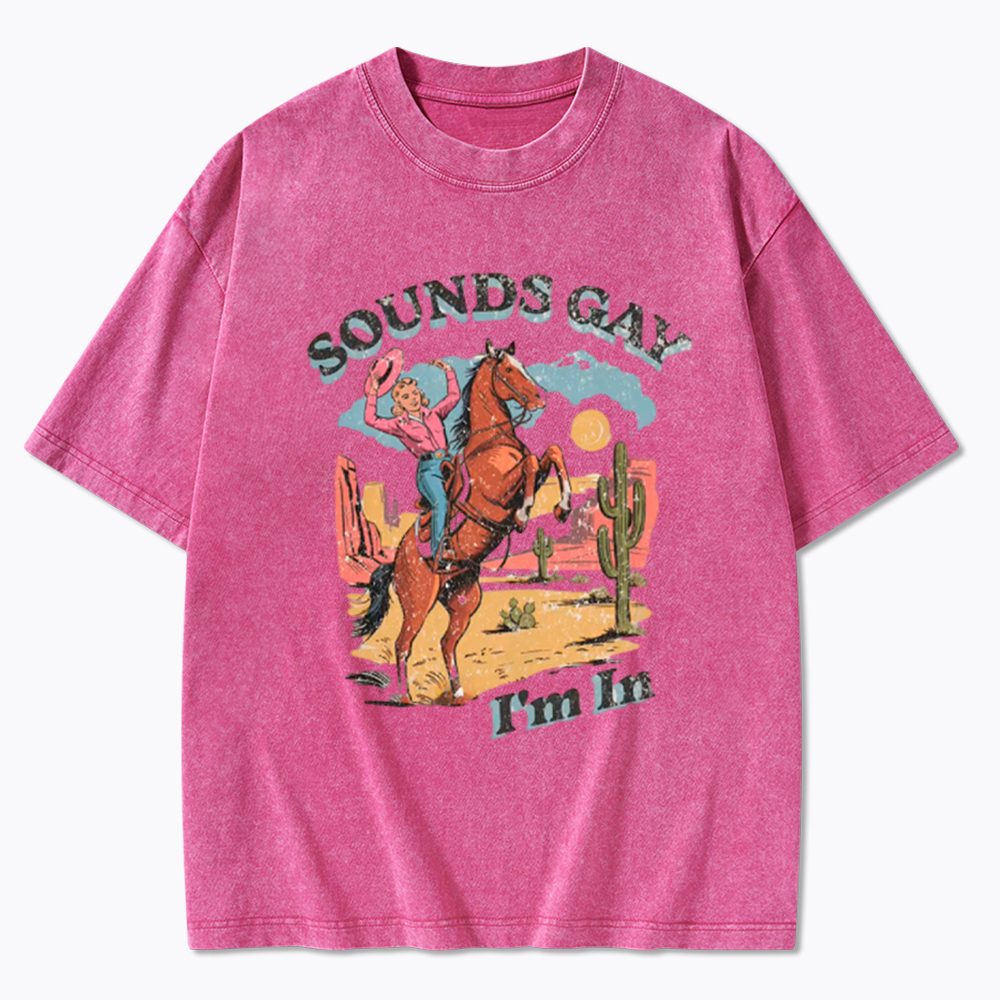 SOUNDS GAY Im In Washed T-Shirt