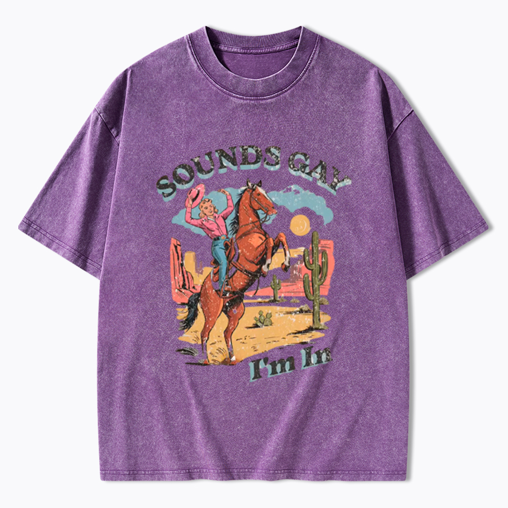 SOUNDS GAY Im In Washed T-Shirt