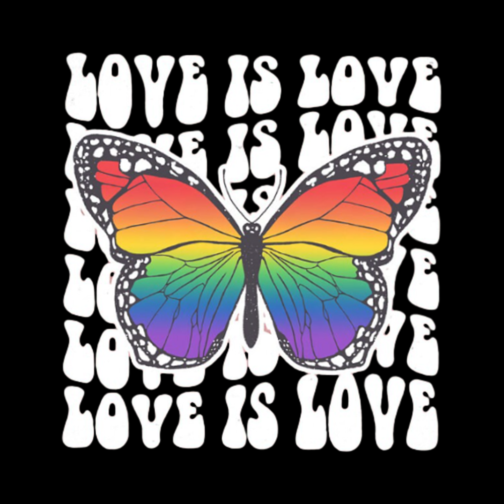 Rainbow Butterfly Cropped T-Shirt
